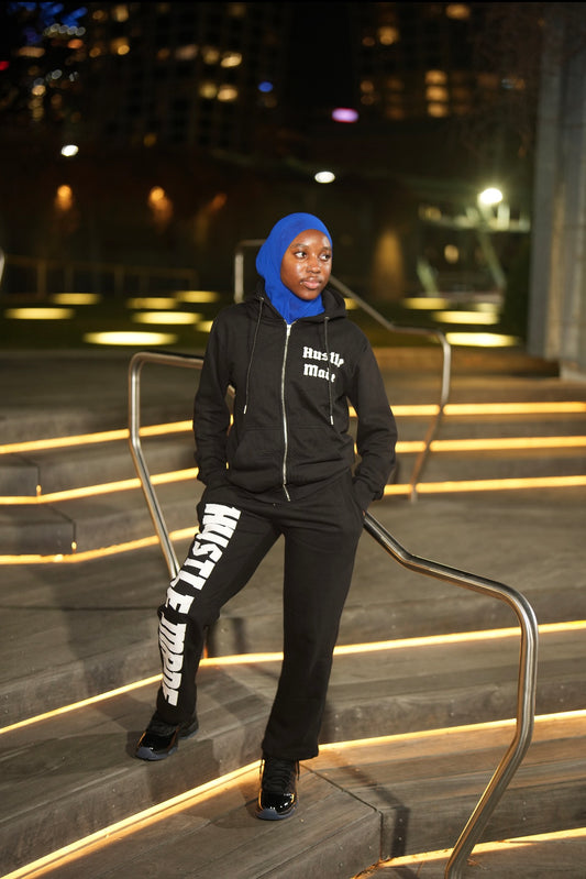 Hustle Made Premium Zip Up Sweatsuit - Black